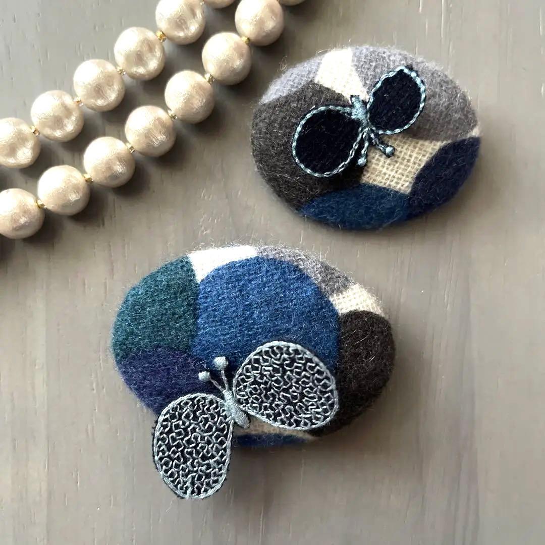 ①22ミナペルホネン ハンドメイド ブローチアクセサリー ヘアアクセサリー
