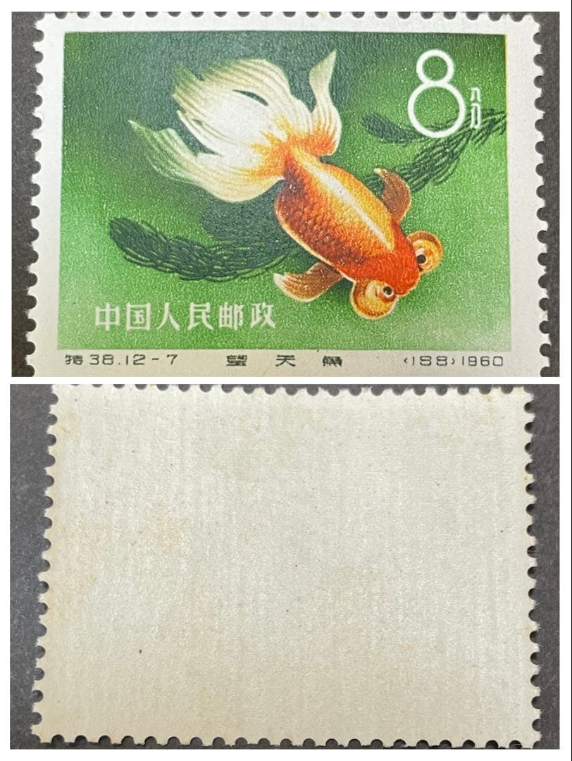 【未使用】中国切手　特38 金魚　12種完