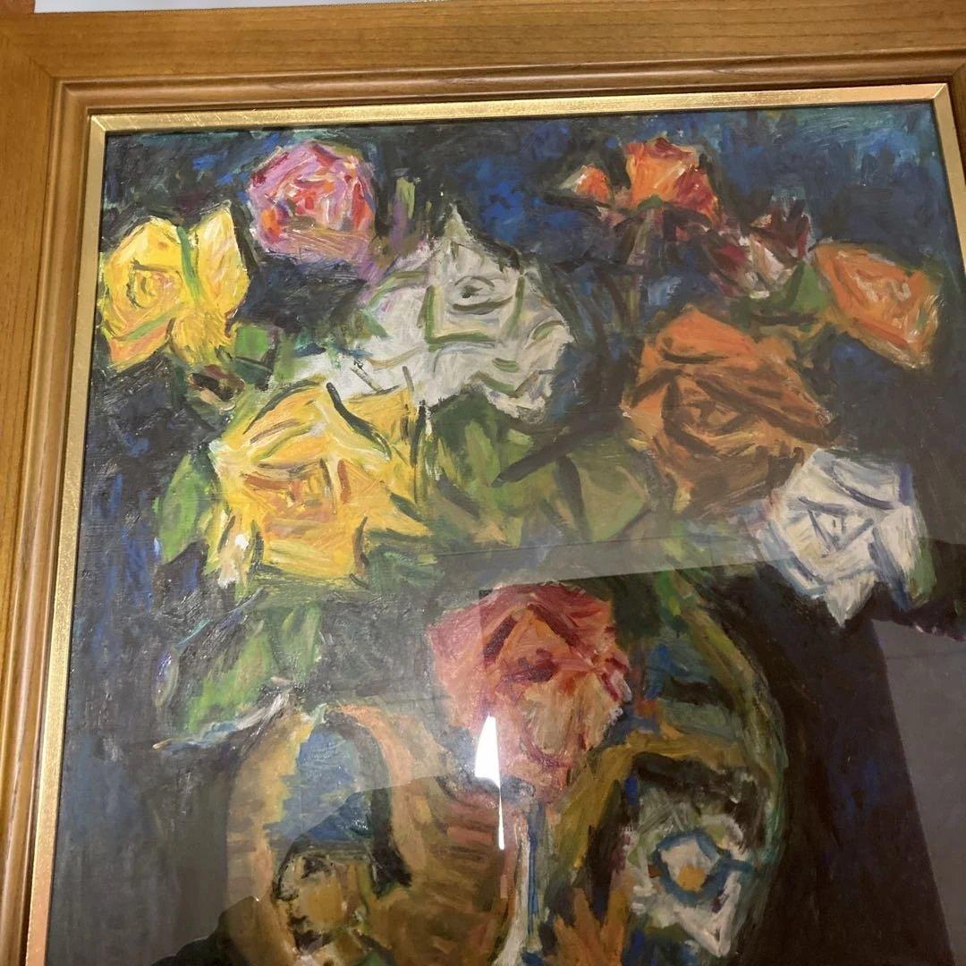 値下げ中川一政10号模写額付き