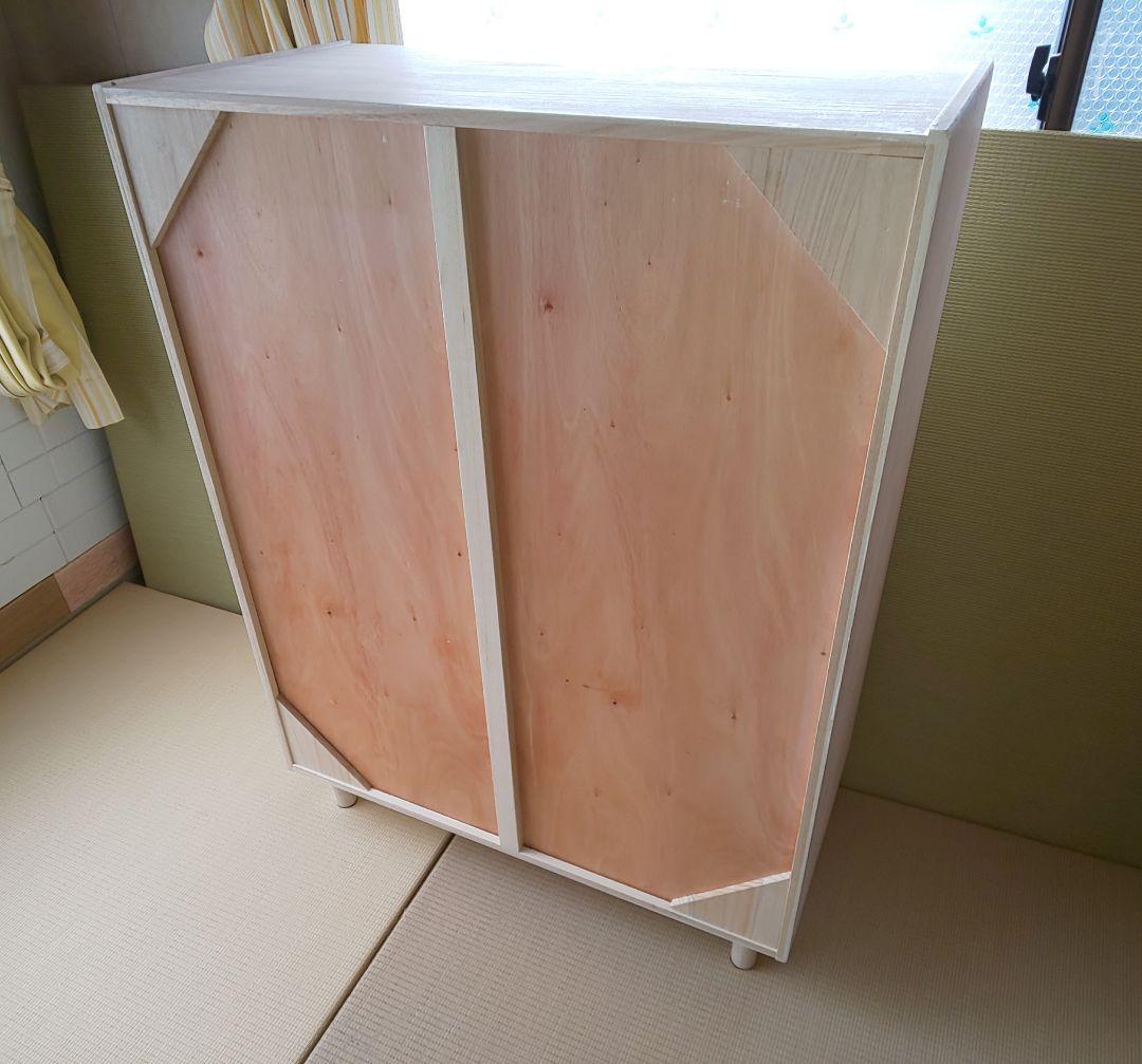 ホワイト 2ドアキャビネット 木製(受注製作)