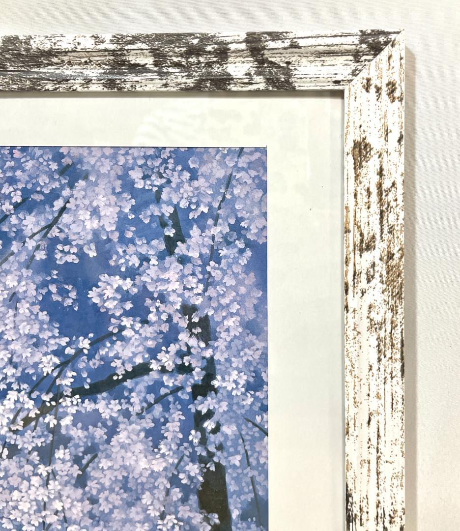 【新品】東山魁夷 『宵桜』複製画 　ポスター額付　アクリル仕様　日本画 風景画