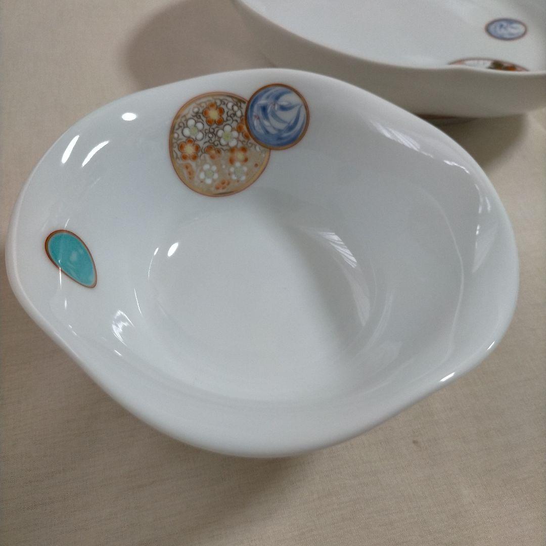 深川製磁 チョコレートカップ 寿赤絵 武者 箱 梅型 6号鉢 花形中付 ペア