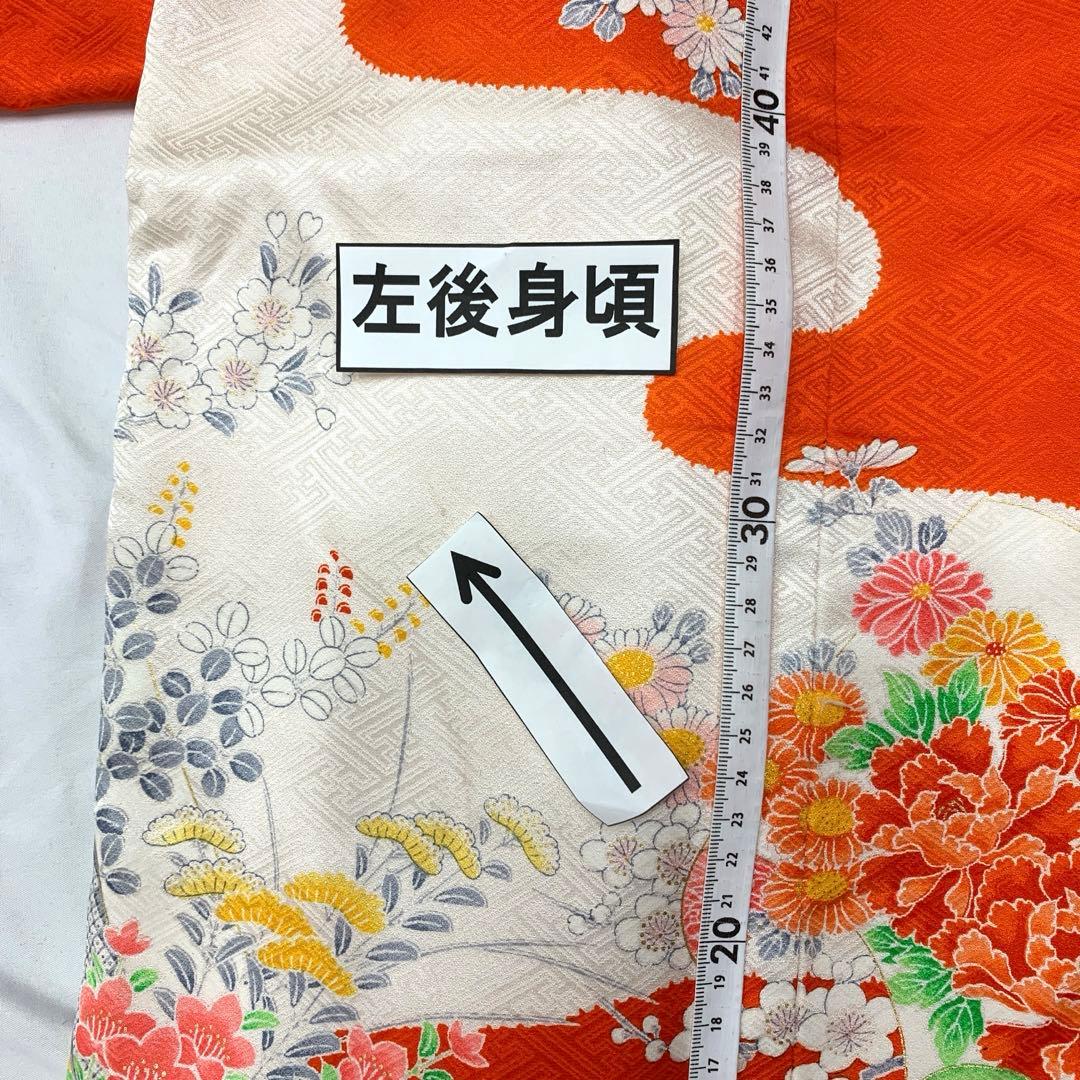 603agu4□七五三 三歳 女の子 着物＆被布＆長襦袢 冊子に花 霞□美品