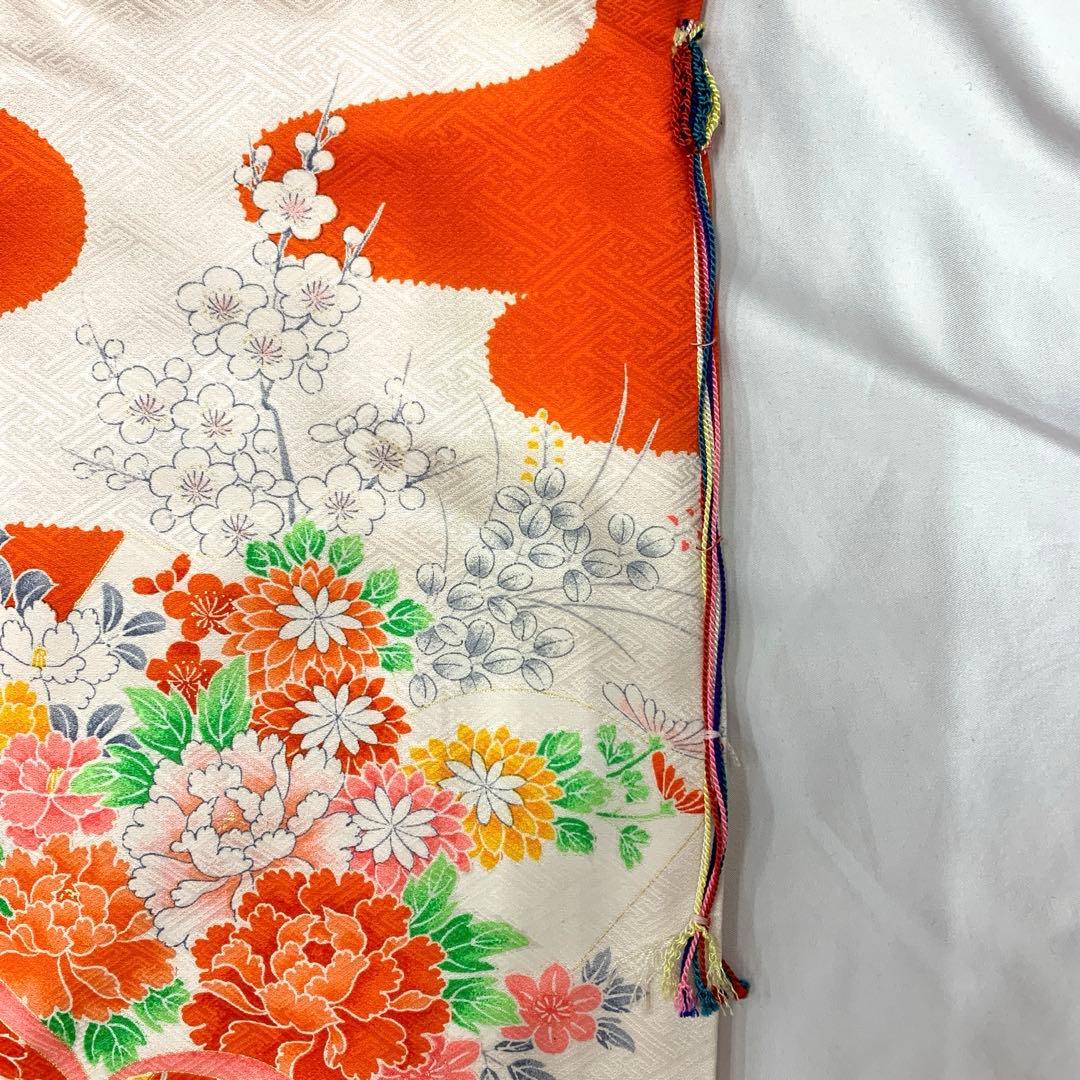 603agu4□七五三 三歳 女の子 着物＆被布＆長襦袢 冊子に花 霞□美品