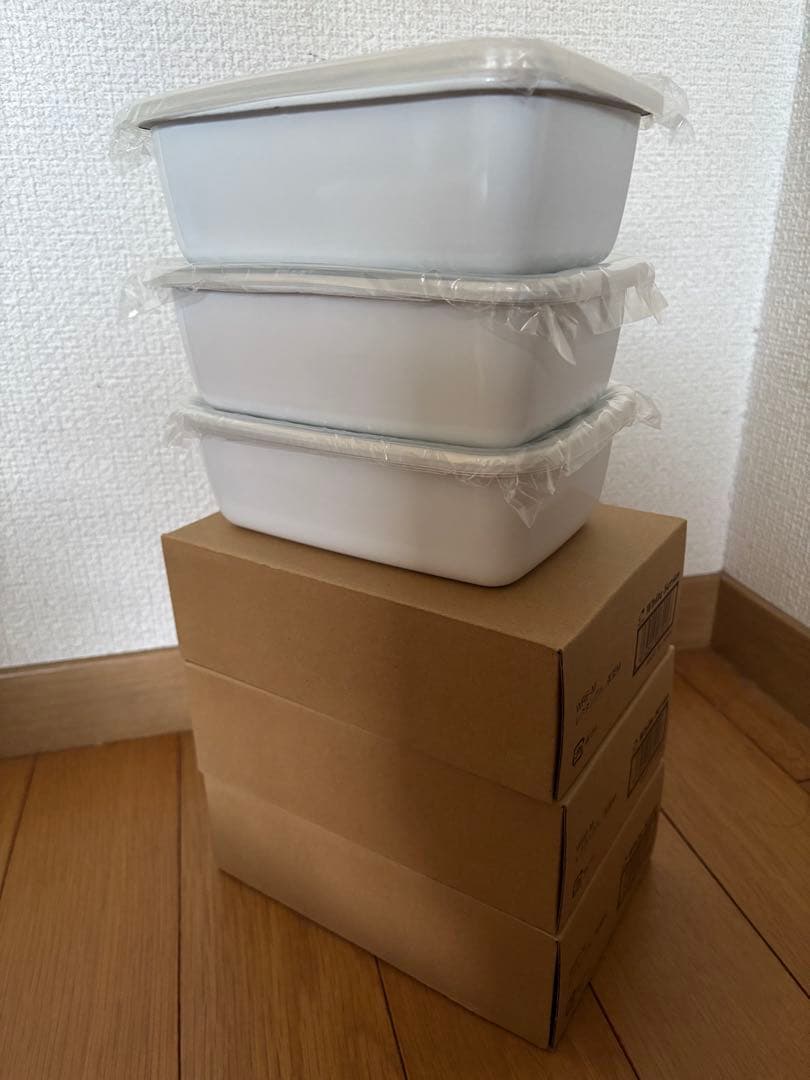 新品★野田琺瑯 深型M×3個、深型L×2個セット　蓋つき