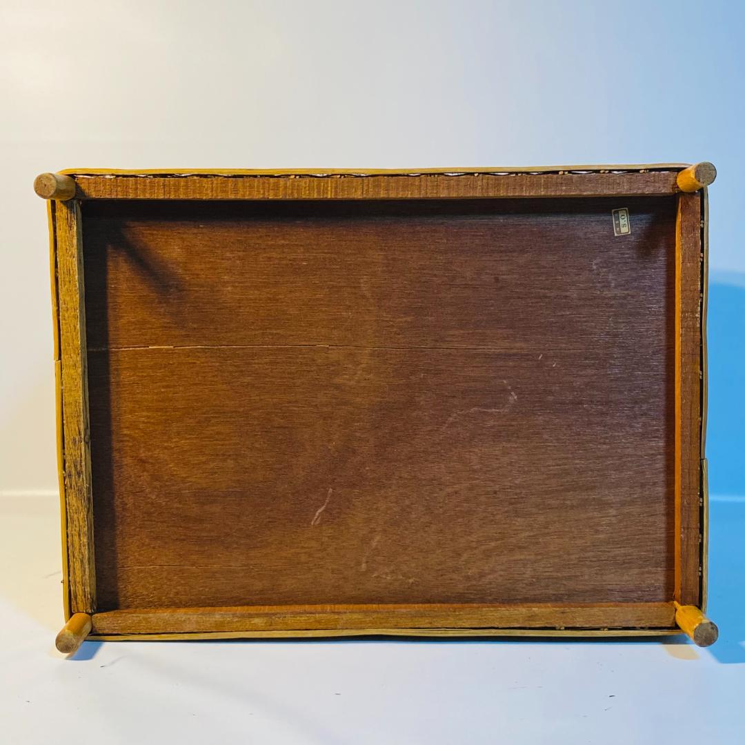 ラタン 籐 籠 蓋付 フタ 脚付 W48.5cm D35cm H41cm