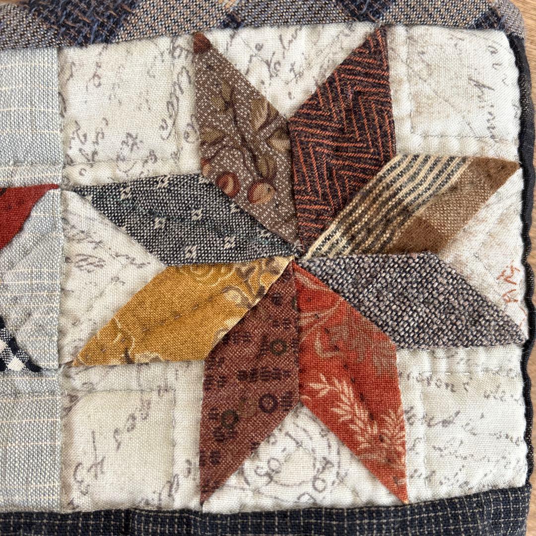 パッチワークキルト　洗濯物アップリケとレモンスターのトートバック　ハンドメイド