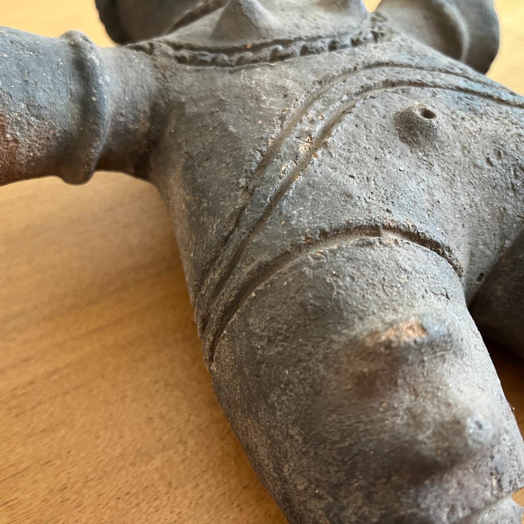 縄文 みみずく土偶 後期〜晩期 伝赤城遺跡出土（埼玉鴻巣周辺）時代箱付