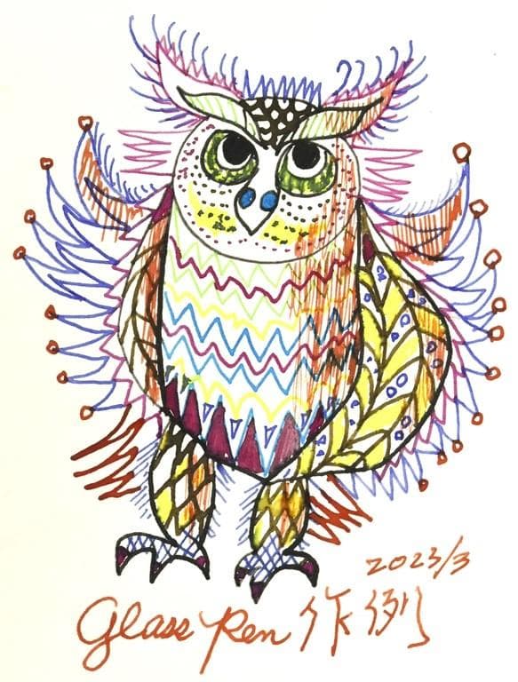 作家創作*新作アート*ガラスペン  細密インク吸収10の溝11272-487