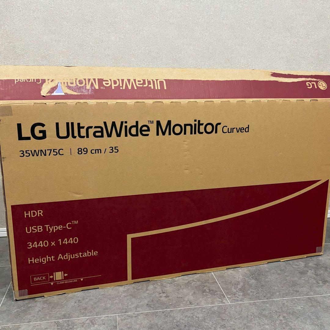 LG 35インチ ウルトラワイド 曲面モニター 35WN75C-B