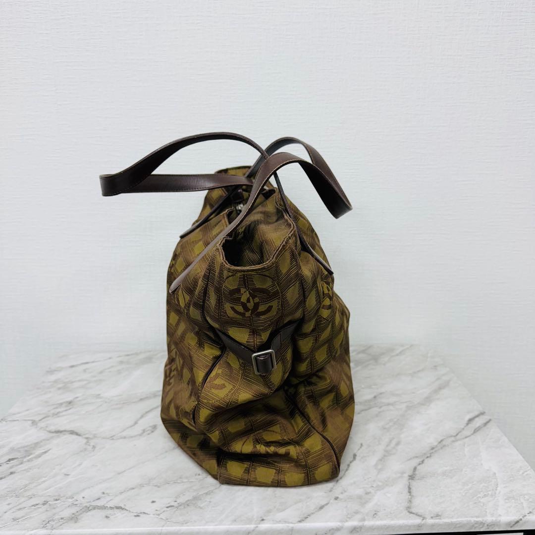 ✨CHANEL✨シャネル✨ラベルライン✨カーキ✨ヴィンテージ✨トートバッグ✨