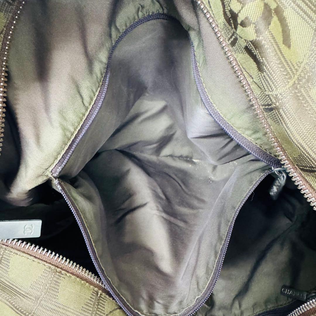 ✨CHANEL✨シャネル✨ラベルライン✨カーキ✨ヴィンテージ✨トートバッグ✨