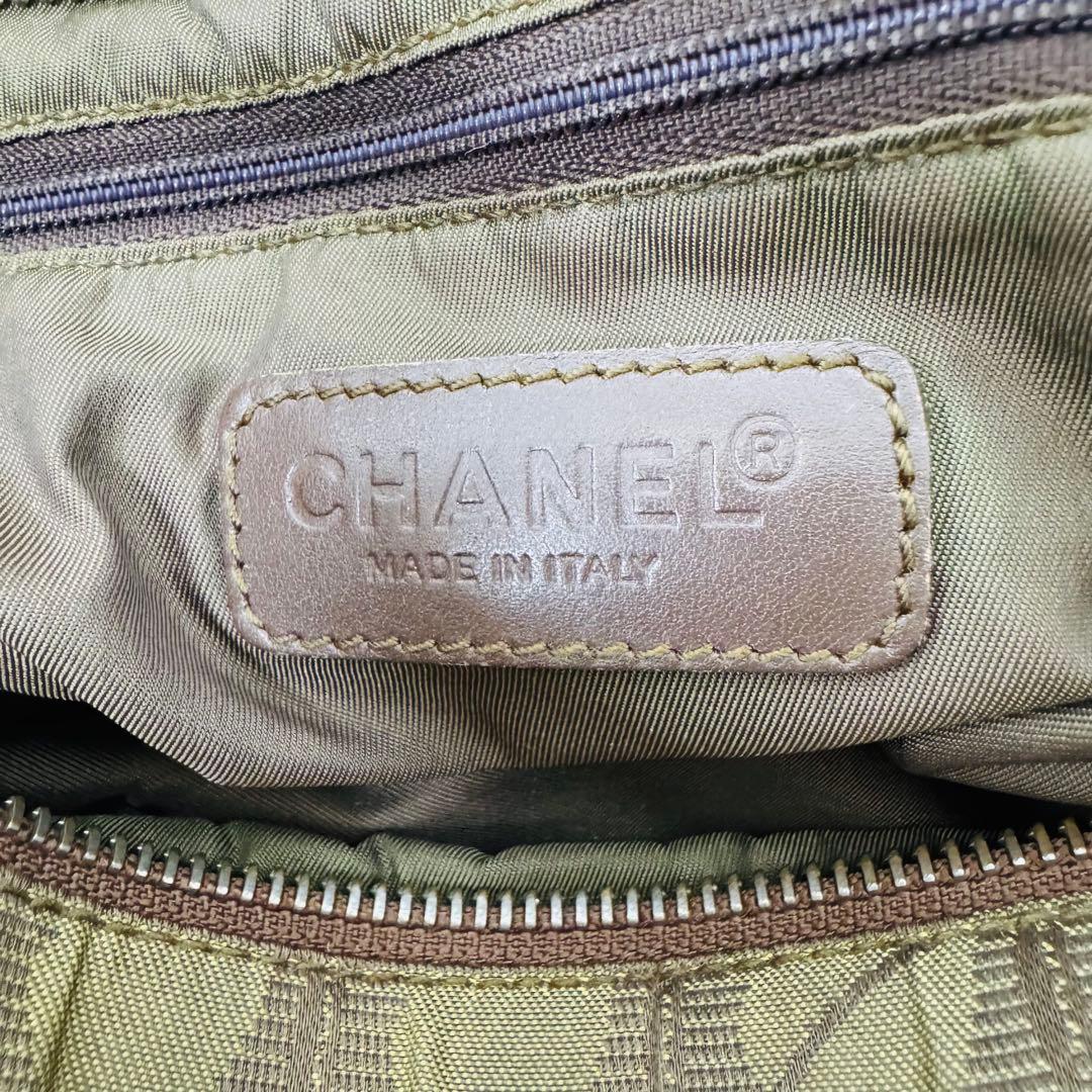 ✨CHANEL✨シャネル✨ラベルライン✨カーキ✨ヴィンテージ✨トートバッグ✨