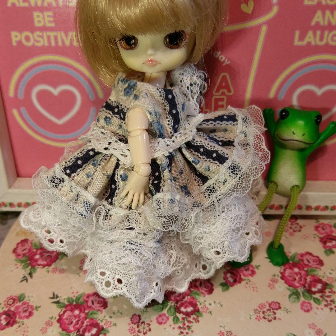 オビツ11服☆しんぷるシリーズ☆blueローズの巻き薔薇ワンピース