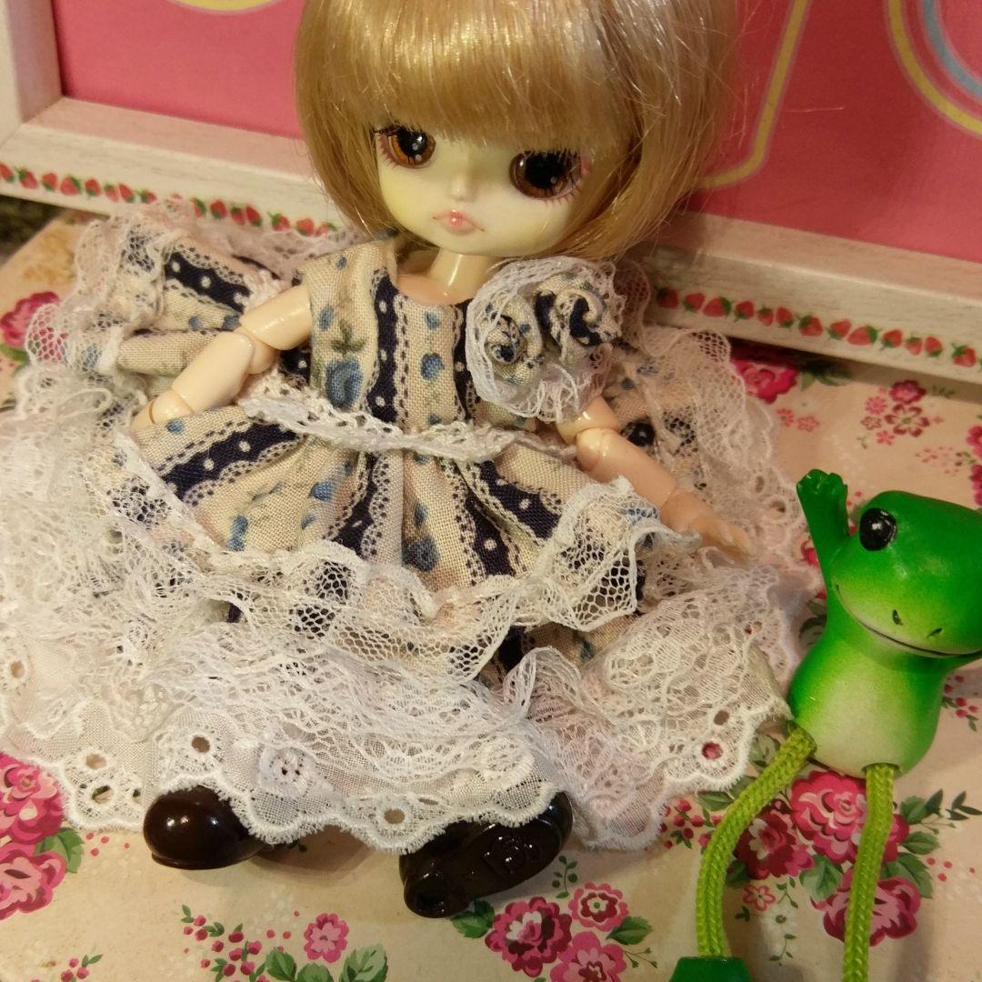 オビツ11服☆しんぷるシリーズ☆blueローズの巻き薔薇ワンピース
