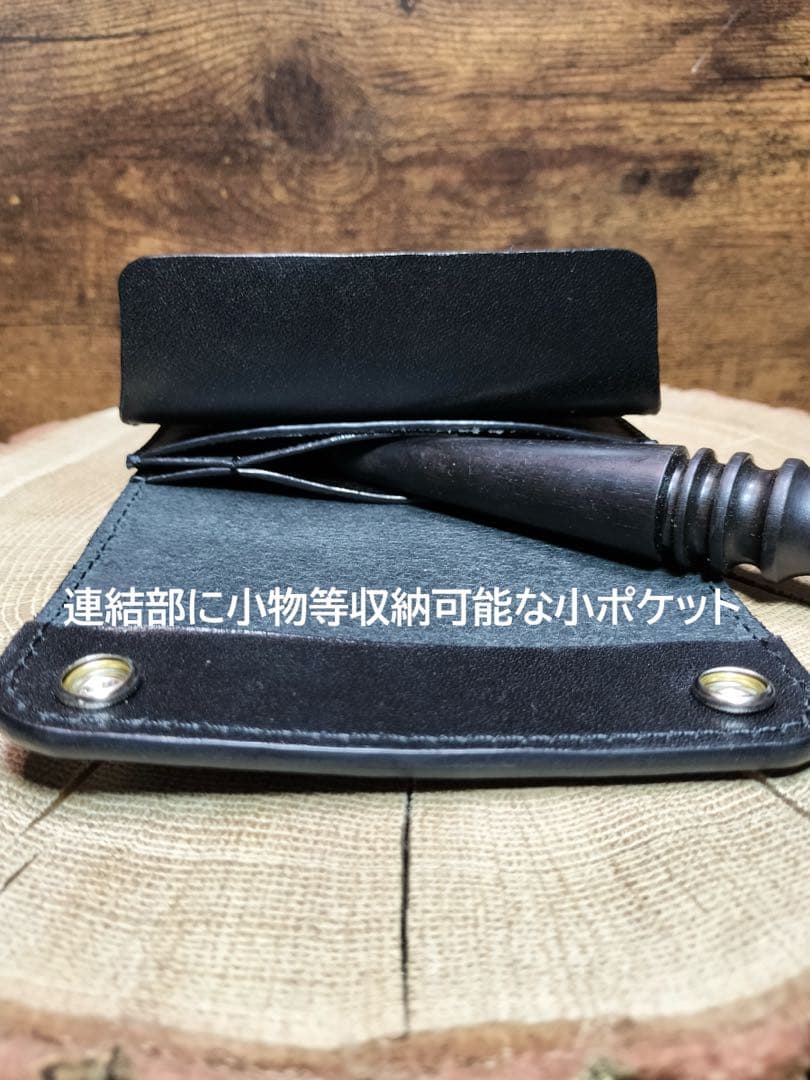 姫路レザー　クロコダイル型押し×栃木レザー　ショートトラッカーウォレット