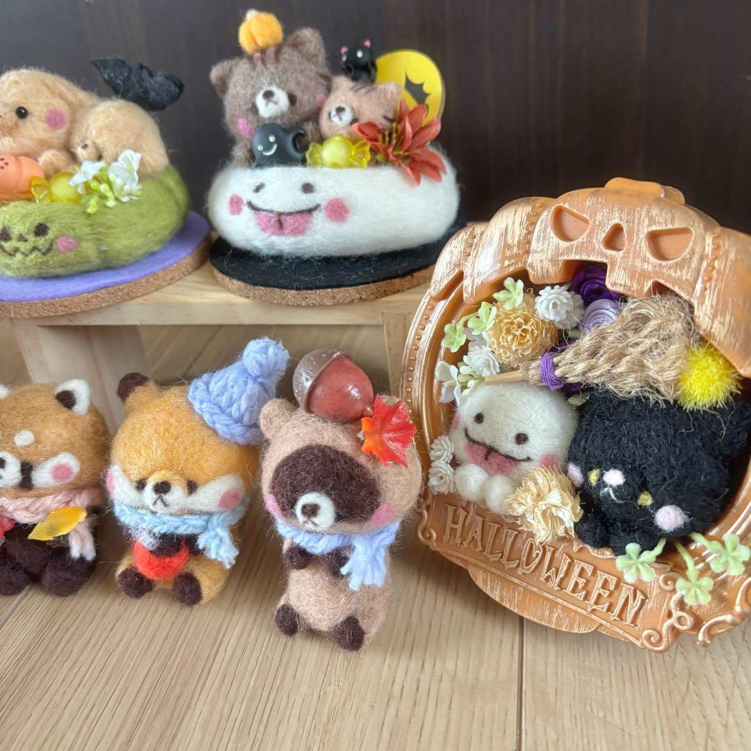 羊毛フェルト　専用　秋たぬき　きつね　レッサーパンダ　　　 ハロウィン