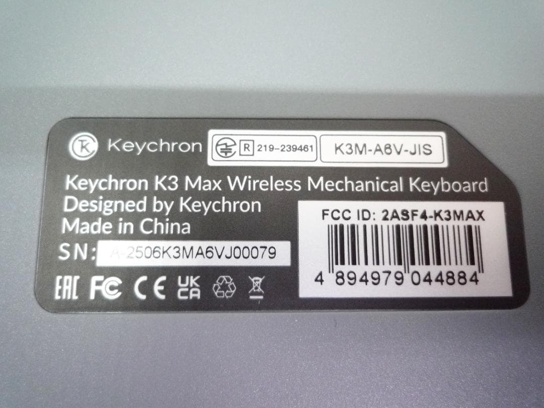 Keychron K3 Max ワイヤレスキーボード 静音赤軸 JIS配列