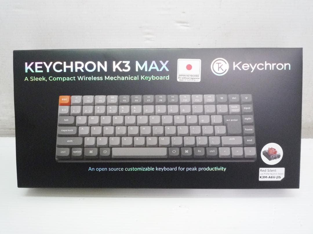 Keychron K3 Max ワイヤレスキーボード 静音赤軸 JIS配列