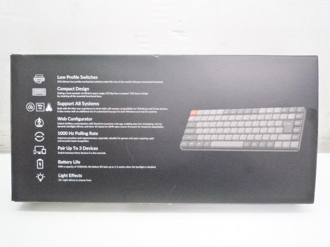 Keychron K3 Max ワイヤレスキーボード 静音赤軸 JIS配列