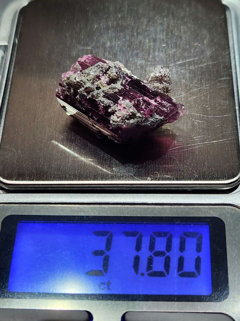 トルマリン(ルベライト) ＆マイカ(雲母) 共生原石