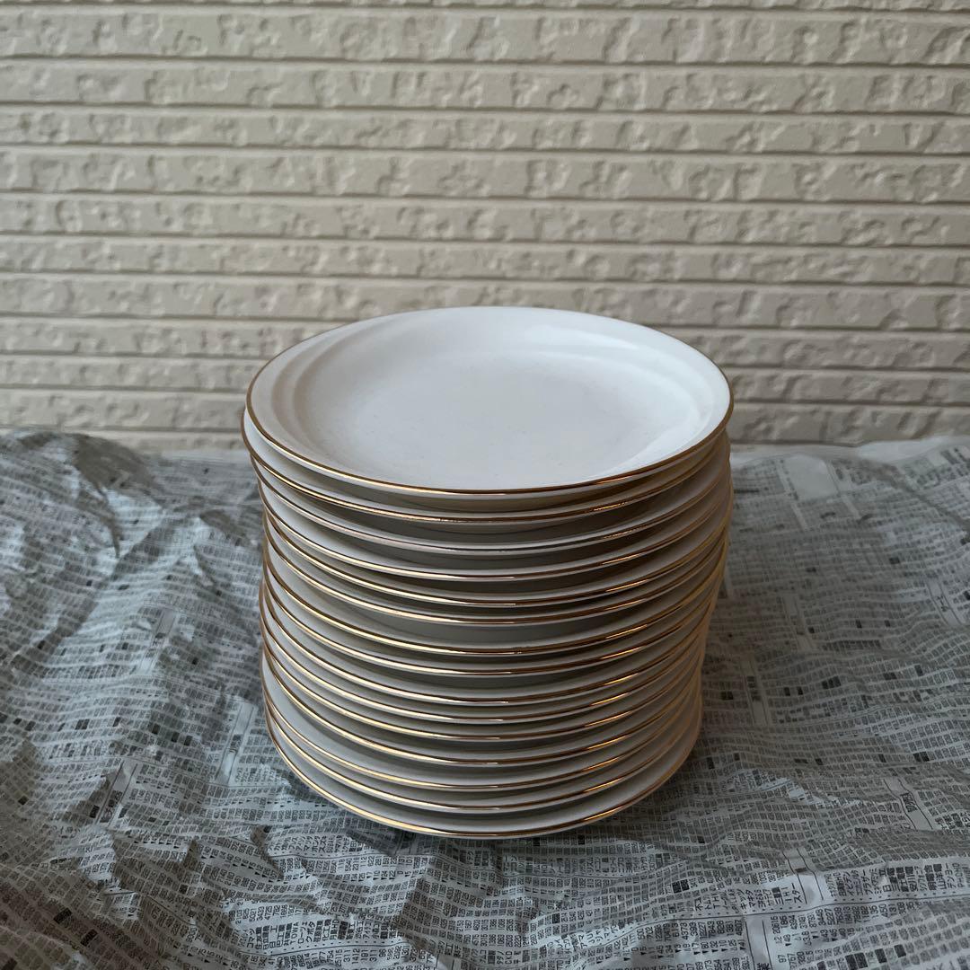 【新品未使用】たち吉 ホワイト金縁皿 15枚セット