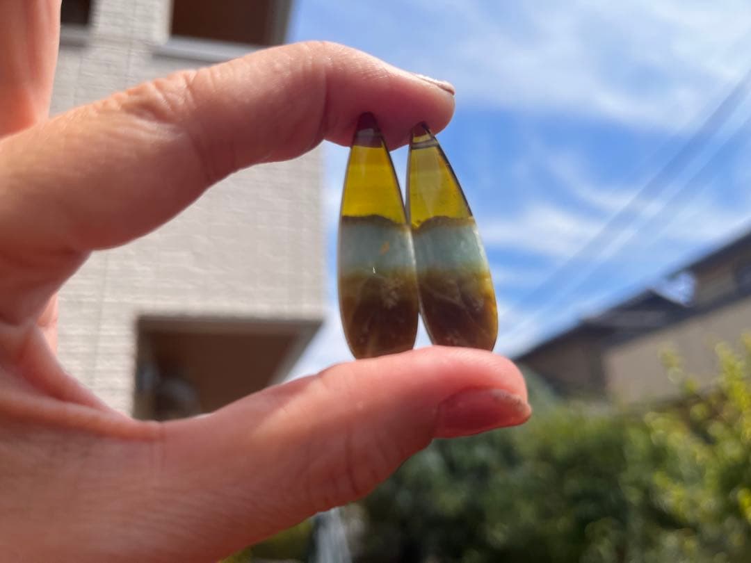 のほほんです14kgfブルーオブシディアンピアス