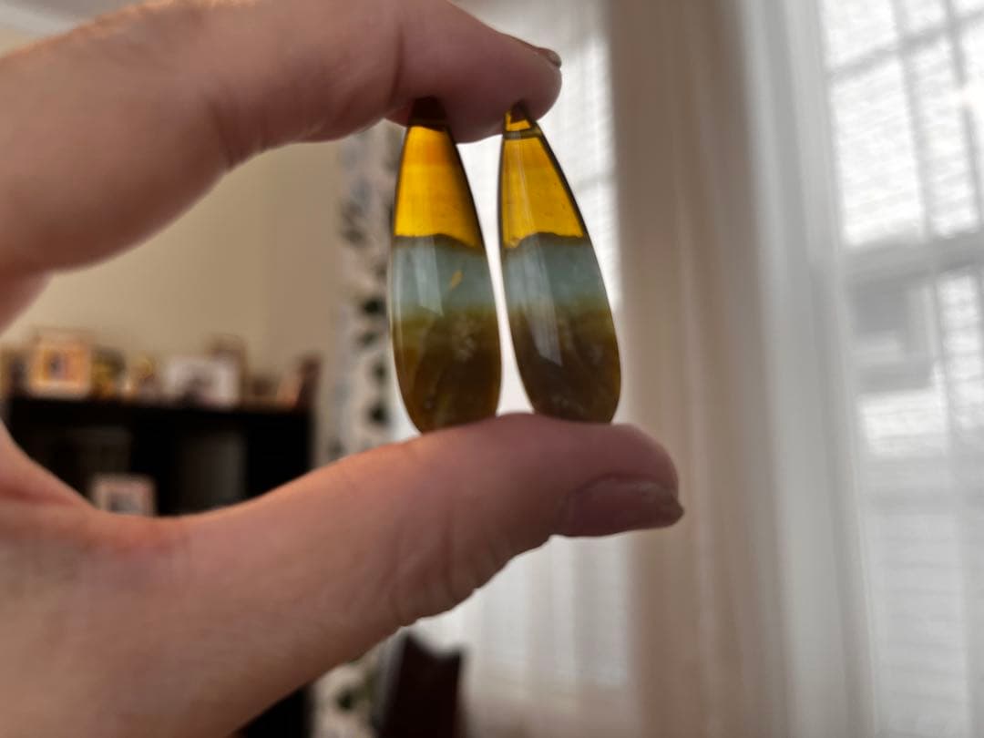 のほほんです14kgfブルーオブシディアンピアス