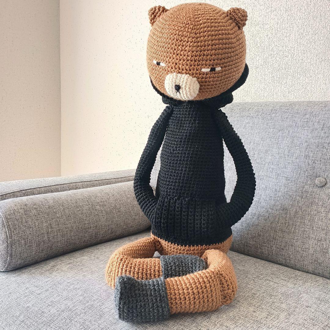 あみぐるみ　ハンドメイド　雑貨　ぬいぐるみ　パーカー　ブーツ　大きい　ねこ