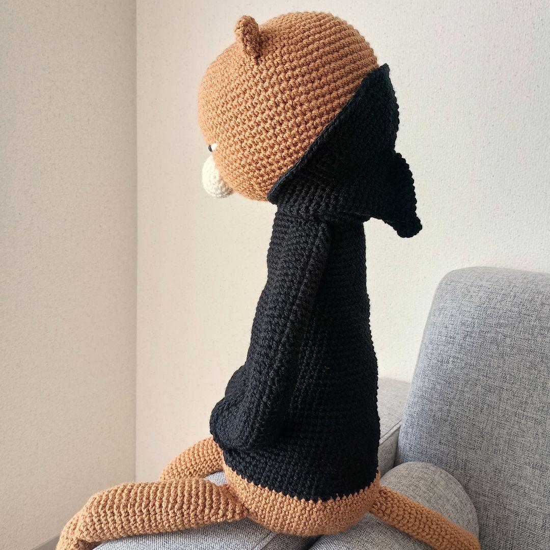 あみぐるみ　ハンドメイド　雑貨　ぬいぐるみ　パーカー　ブーツ　大きい　ねこ