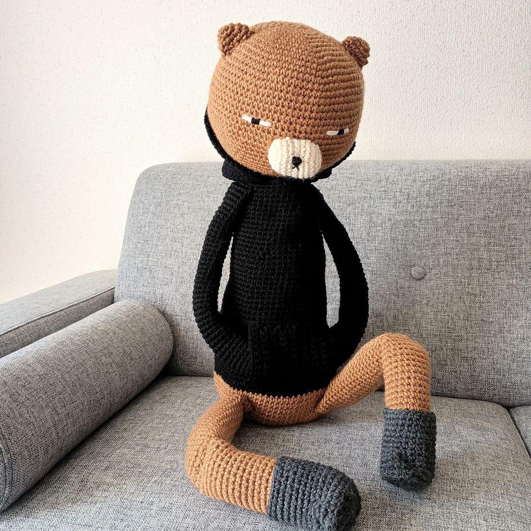 あみぐるみ　ハンドメイド　雑貨　ぬいぐるみ　パーカー　ブーツ　大きい　ねこ