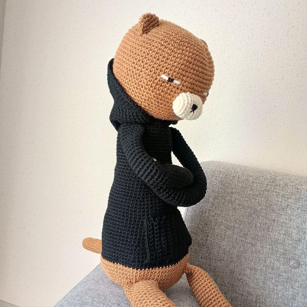あみぐるみ　ハンドメイド　雑貨　ぬいぐるみ　パーカー　ブーツ　大きい　ねこ