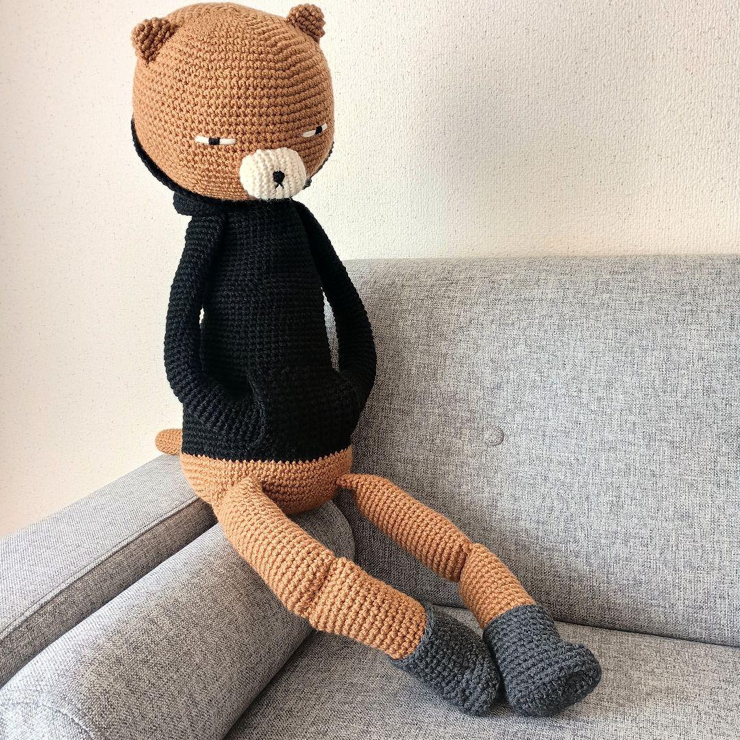あみぐるみ　ハンドメイド　雑貨　ぬいぐるみ　パーカー　ブーツ　大きい　ねこ