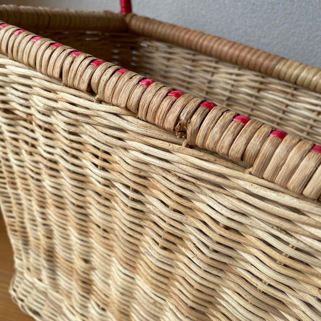 アンティーク風　持ち手付き　バスケット