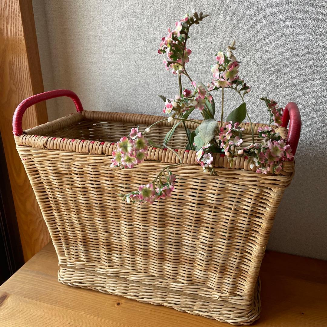アンティーク風　持ち手付き　バスケット