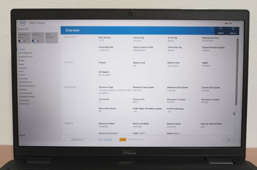★DELL 3520 16GB/i5/256GB/office付き使用6420H