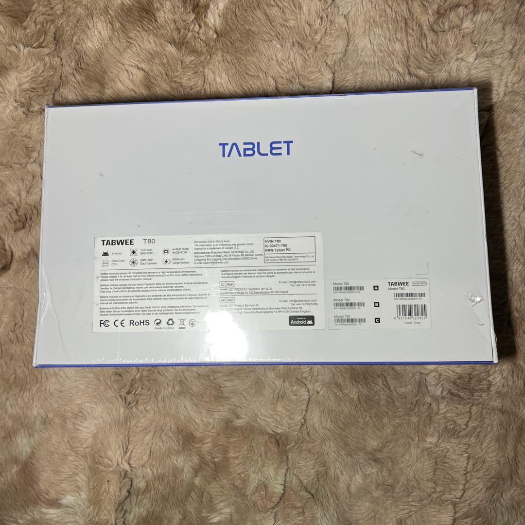 Androidタブレット本体 TABWEE T80 10.5 lnch 4+8GBRAM/64GB ROM
