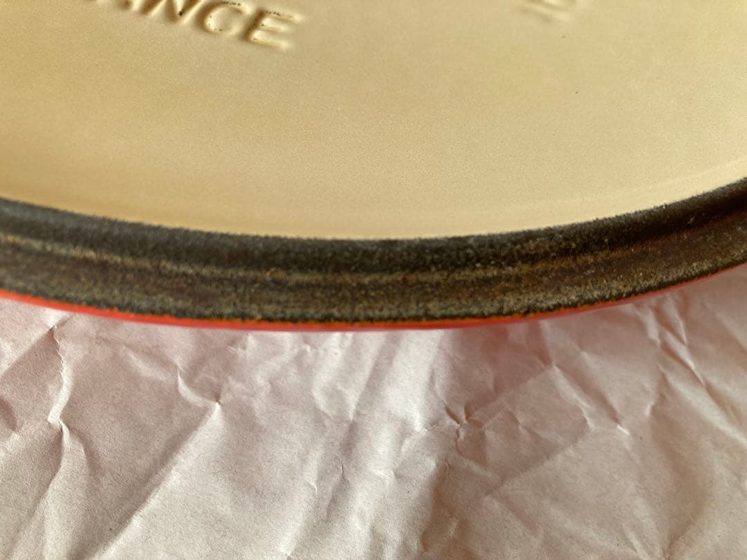 LE CREUSET 両手鍋 オレンジと赤のグラデーション