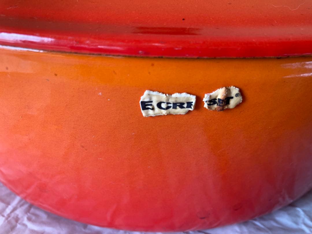 LE CREUSET 両手鍋 オレンジと赤のグラデーション