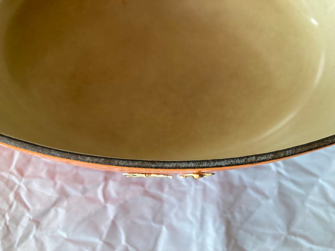 LE CREUSET 両手鍋 オレンジと赤のグラデーション