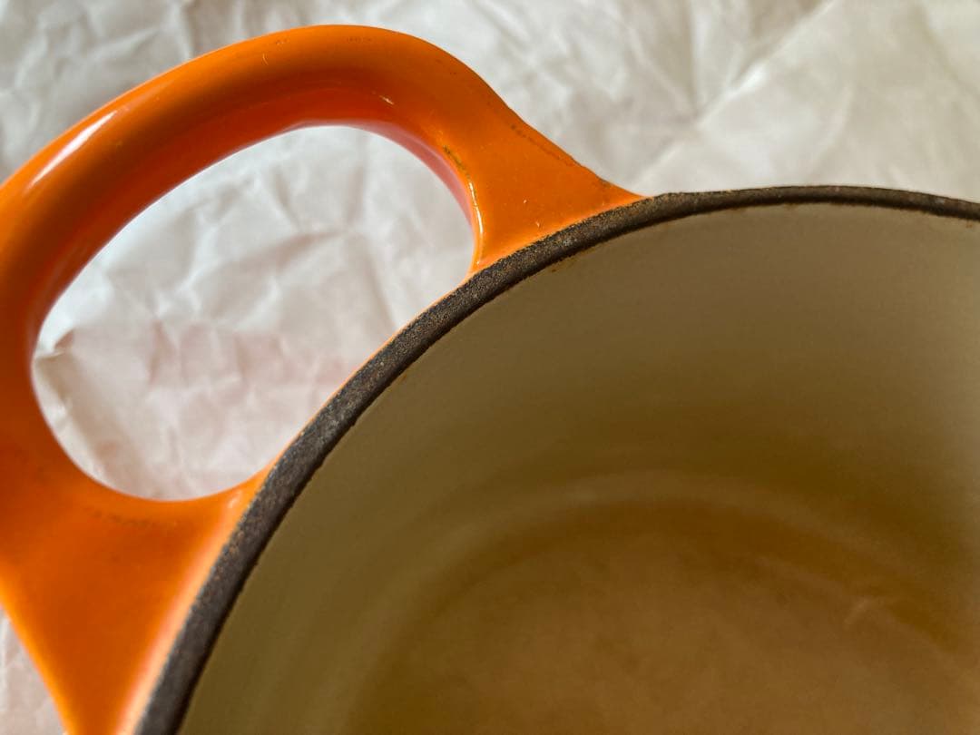 LE CREUSET 両手鍋 オレンジと赤のグラデーション