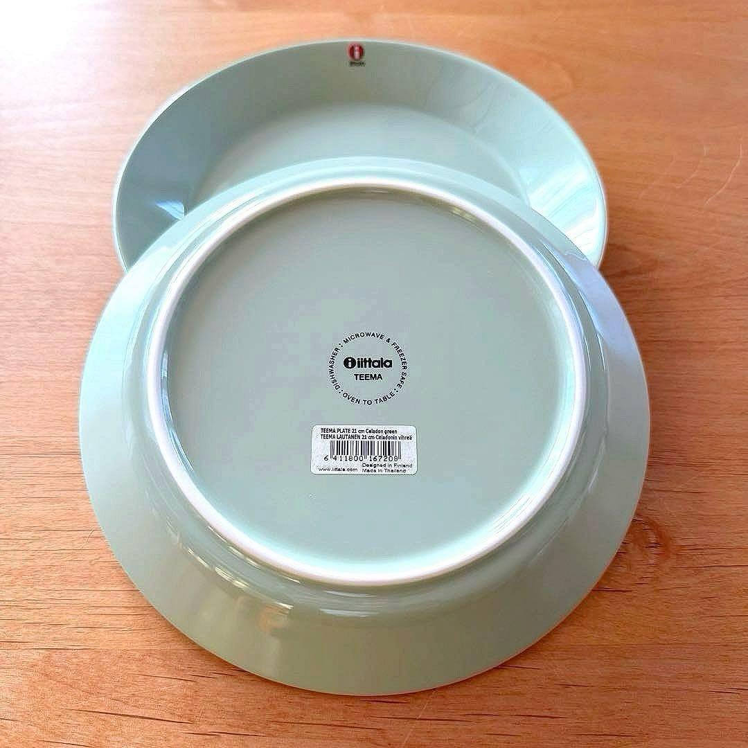廃盤色 新品  【ティーマ プレート21㎝】セラドングリーン ２枚