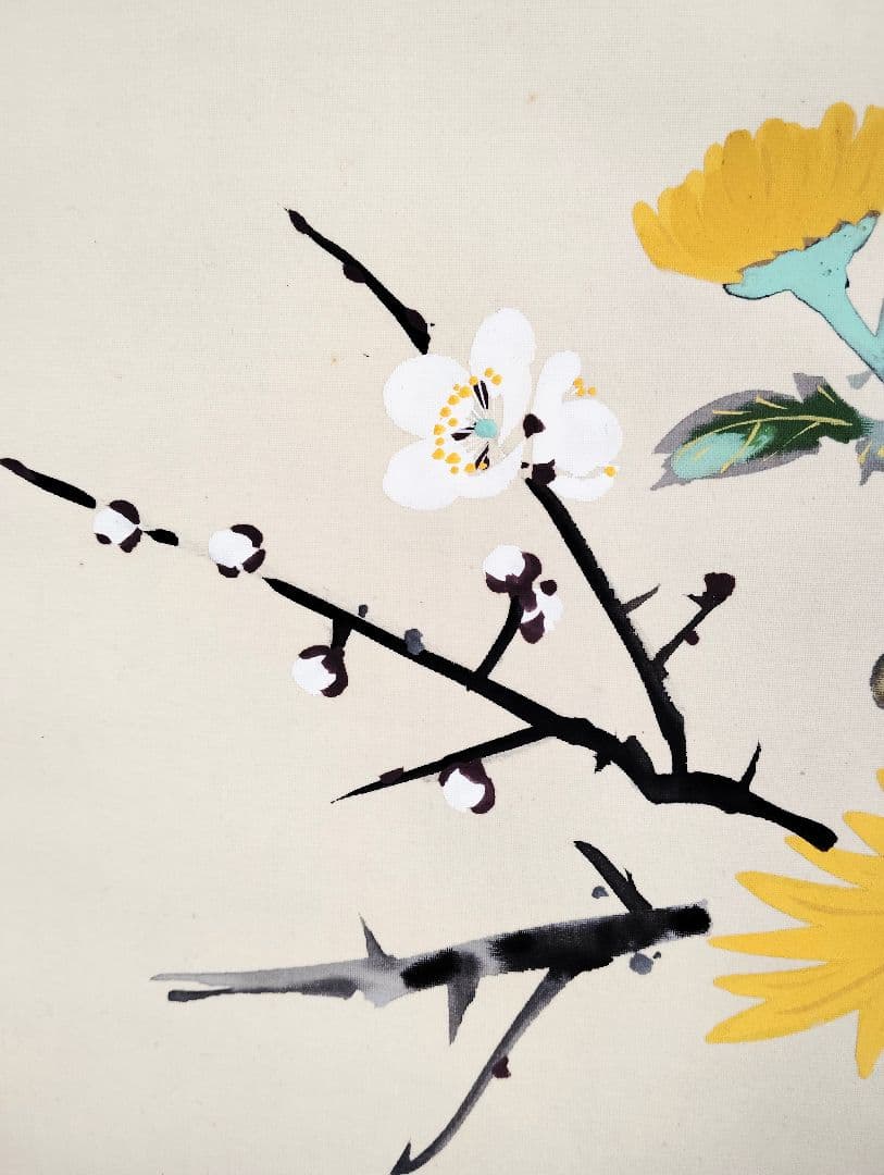 掛軸　耕石　四季の草花