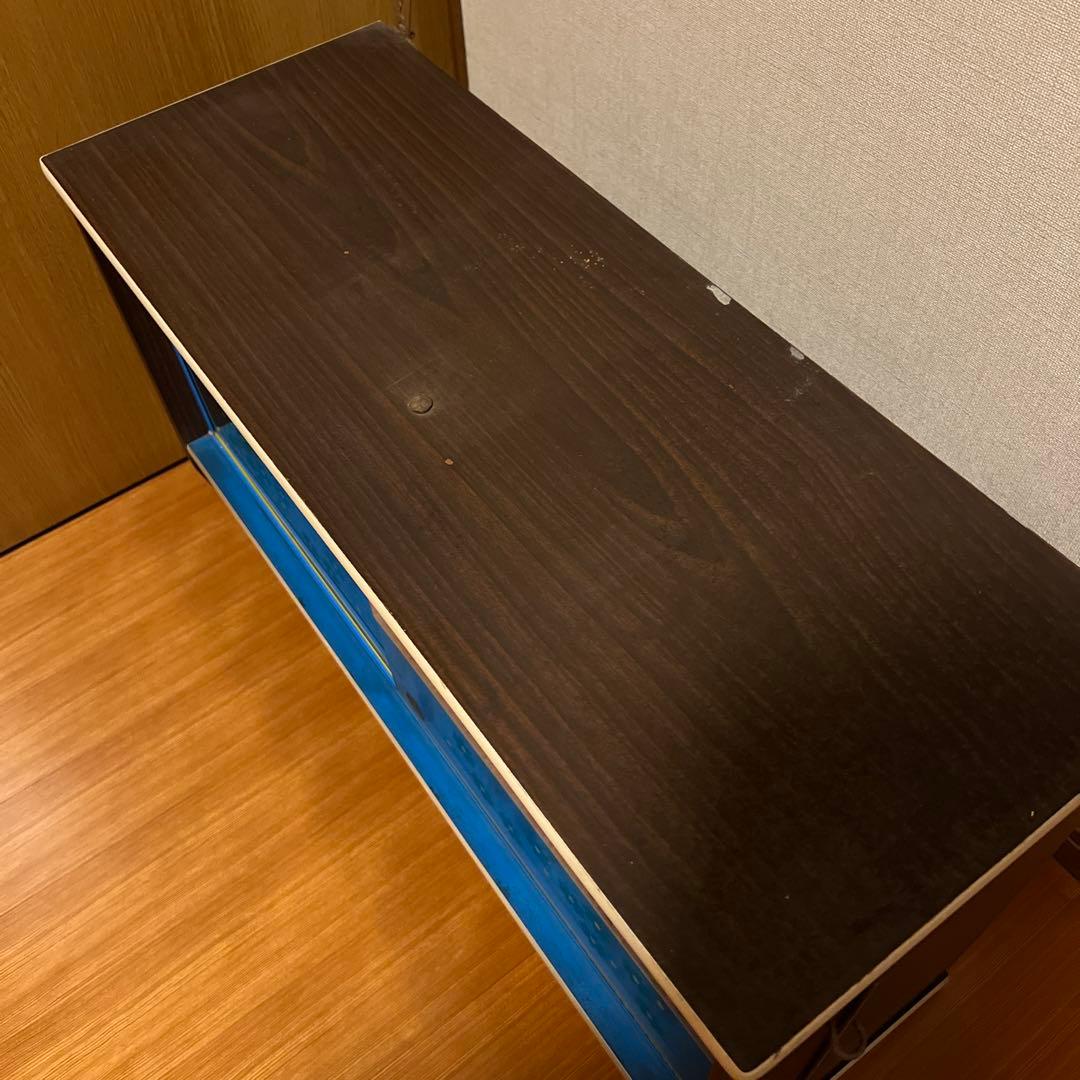 昭和レトロ　ポップな花柄　ガラス棚　二段式　ガラスケース　スペースエイジ　家具