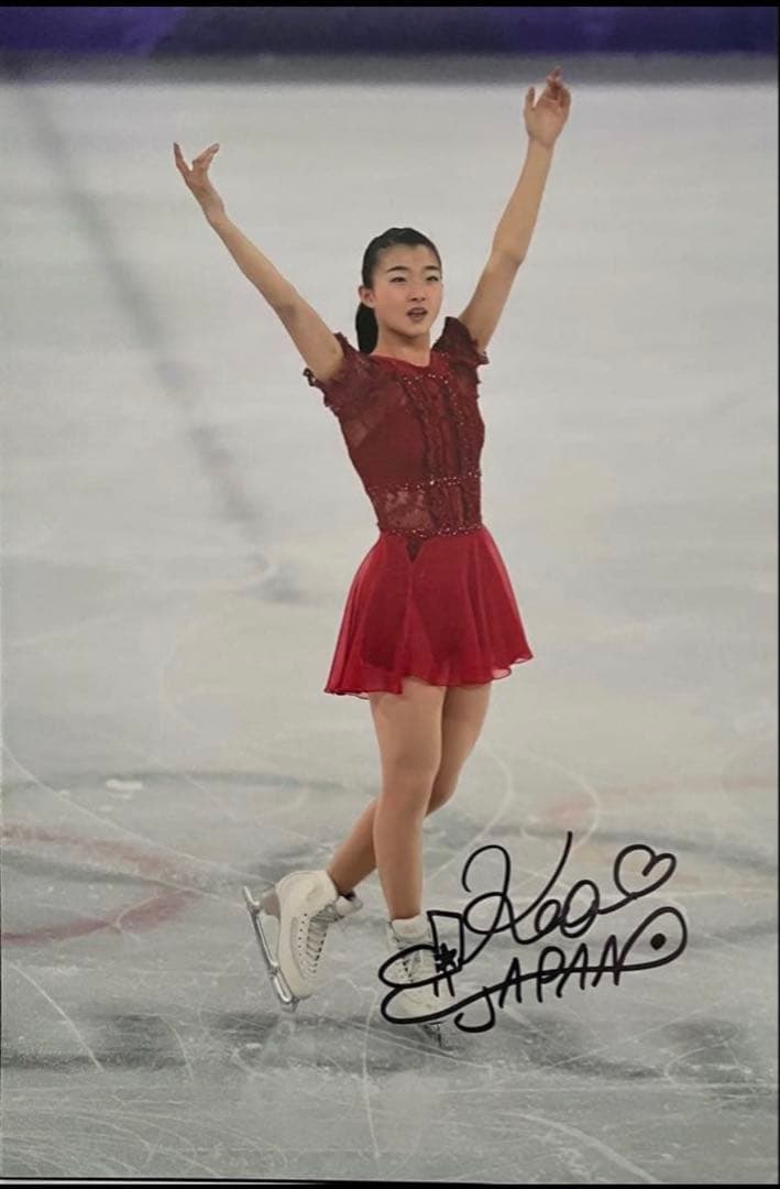 坂本花織 直筆サイン付き写真 世界女王 女子フィギュアスケート　証明書付 1枚⑪