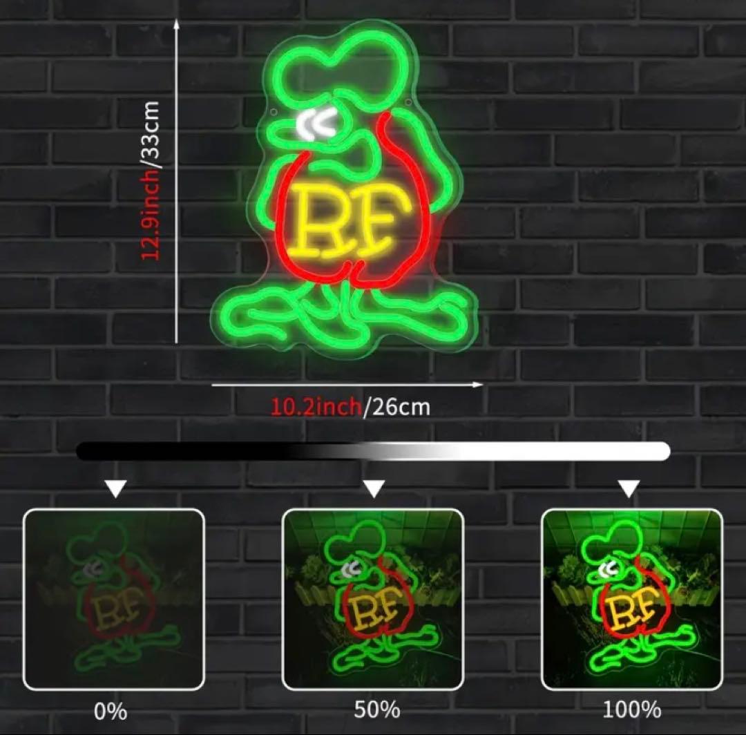 ネオンサイン　ラットフィンク　RATFINK エドロス　ホットロッドUSB 調光