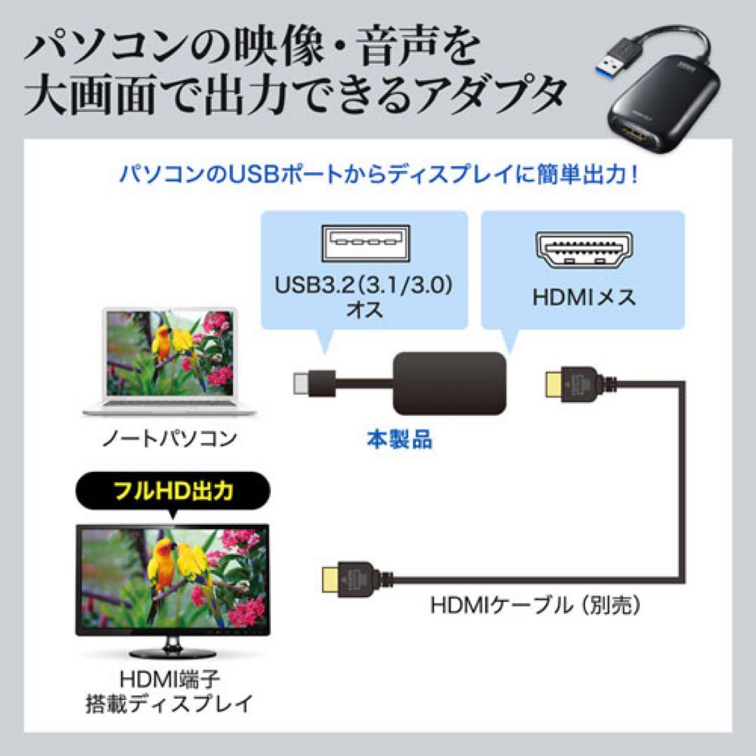【未開封】サンワサプライ USB-HDMI変換アダプタ　未使用品　２個セット