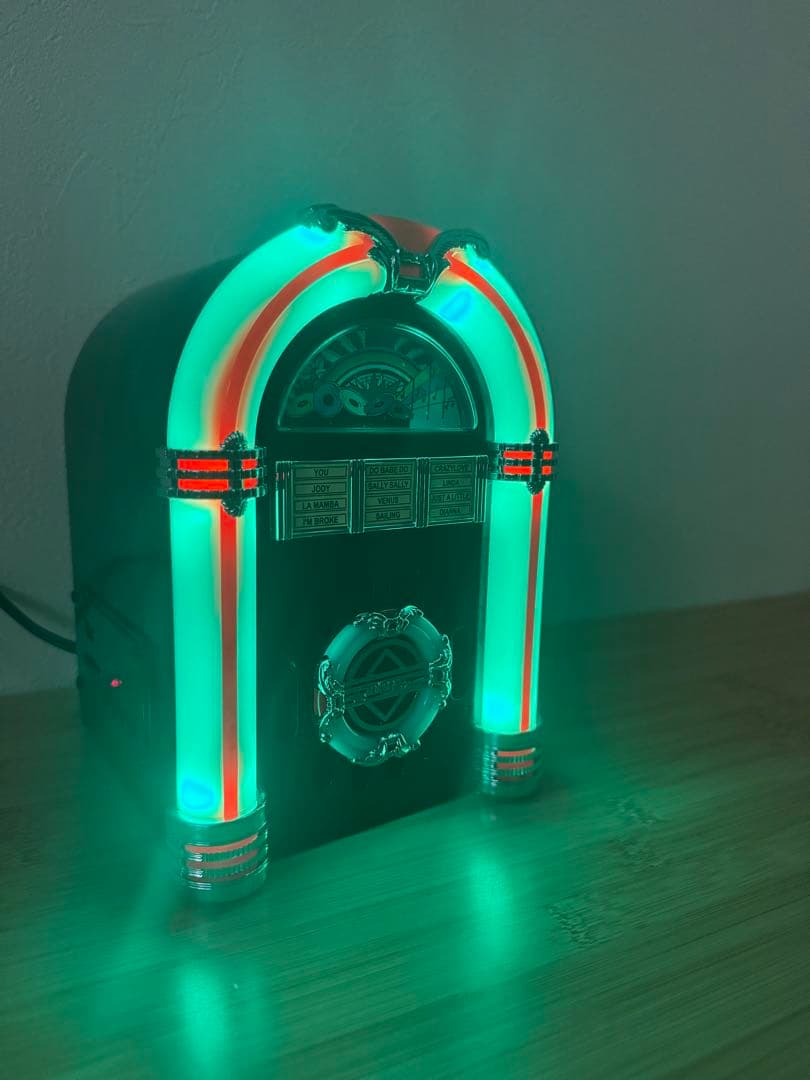 【訳あり品】ジュークボックス型照明インテリアUSB/SD/MP3プレーヤー　雑貨