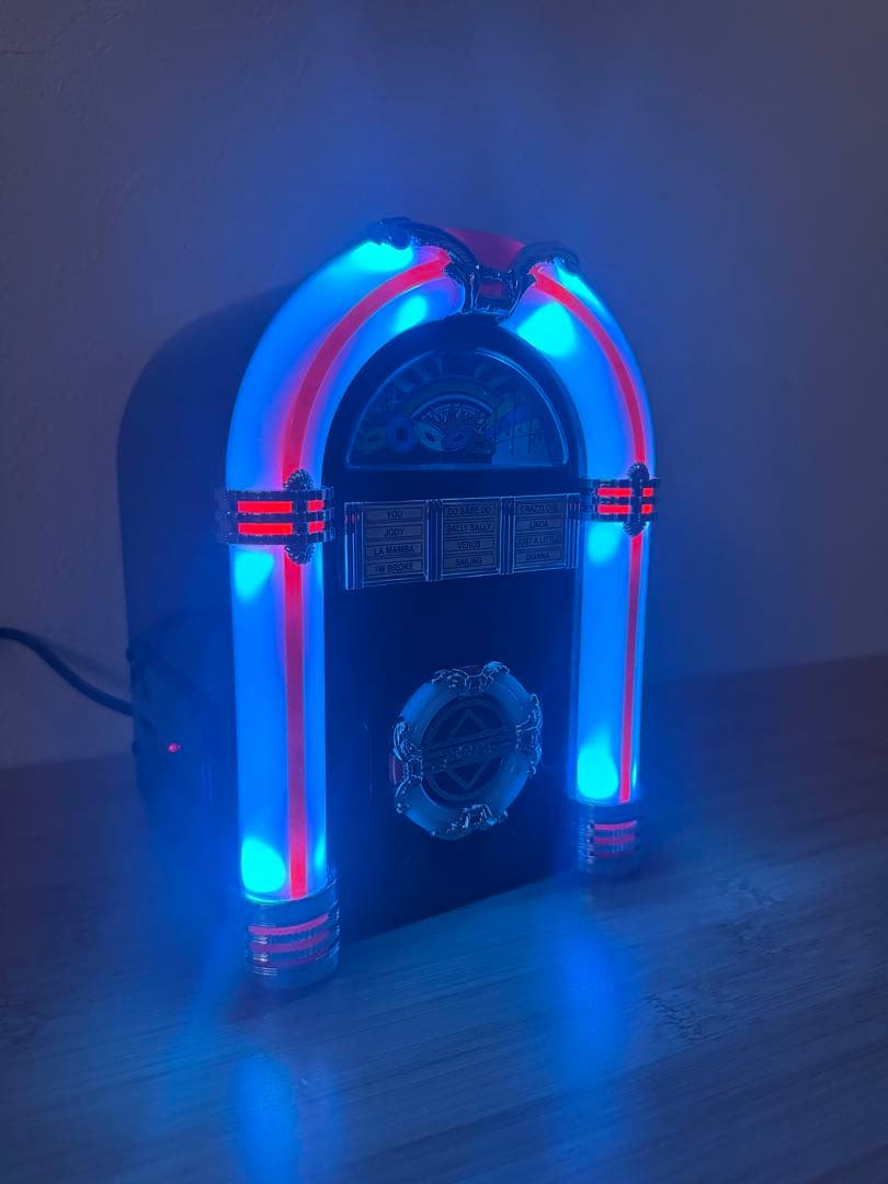 【訳あり品】ジュークボックス型照明インテリアUSB/SD/MP3プレーヤー　雑貨