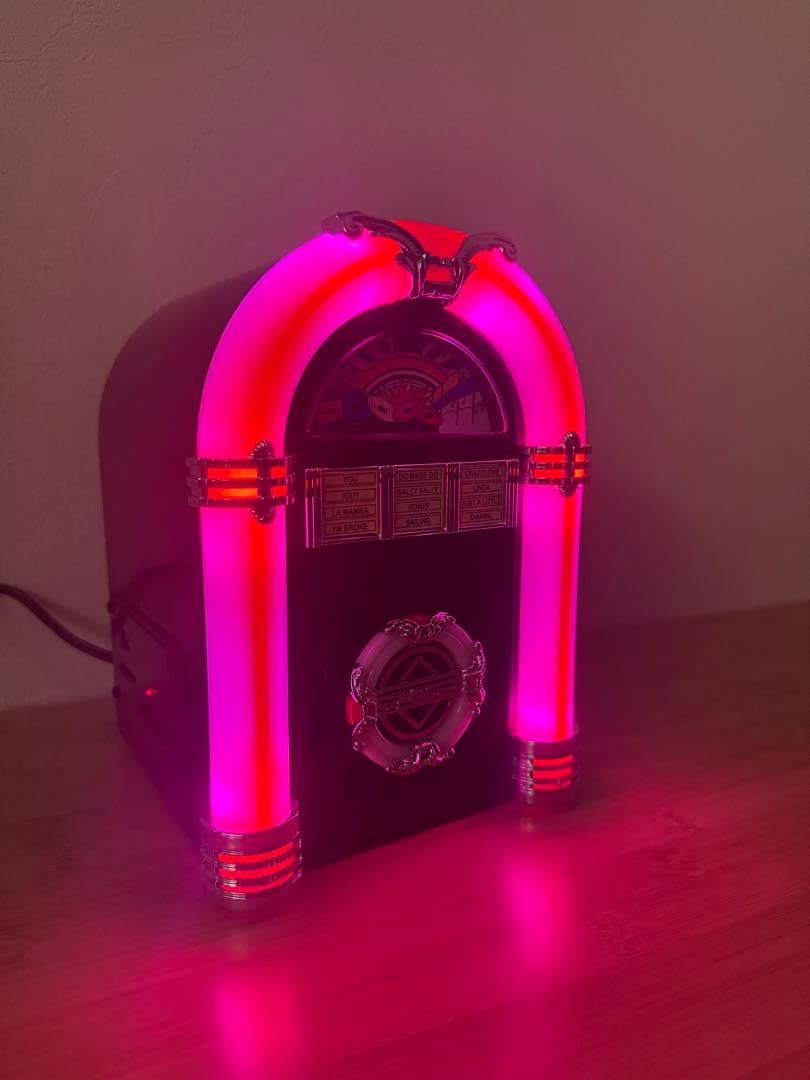 【訳あり品】ジュークボックス型照明インテリアUSB/SD/MP3プレーヤー　雑貨